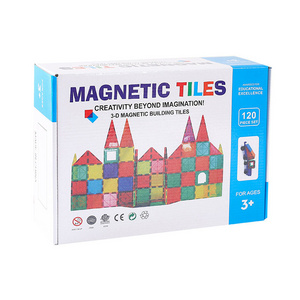 Wholesale 100 pcs Popular Plastic Color Window Magnetic Puzzle Building Blocks Kids Educational Toys