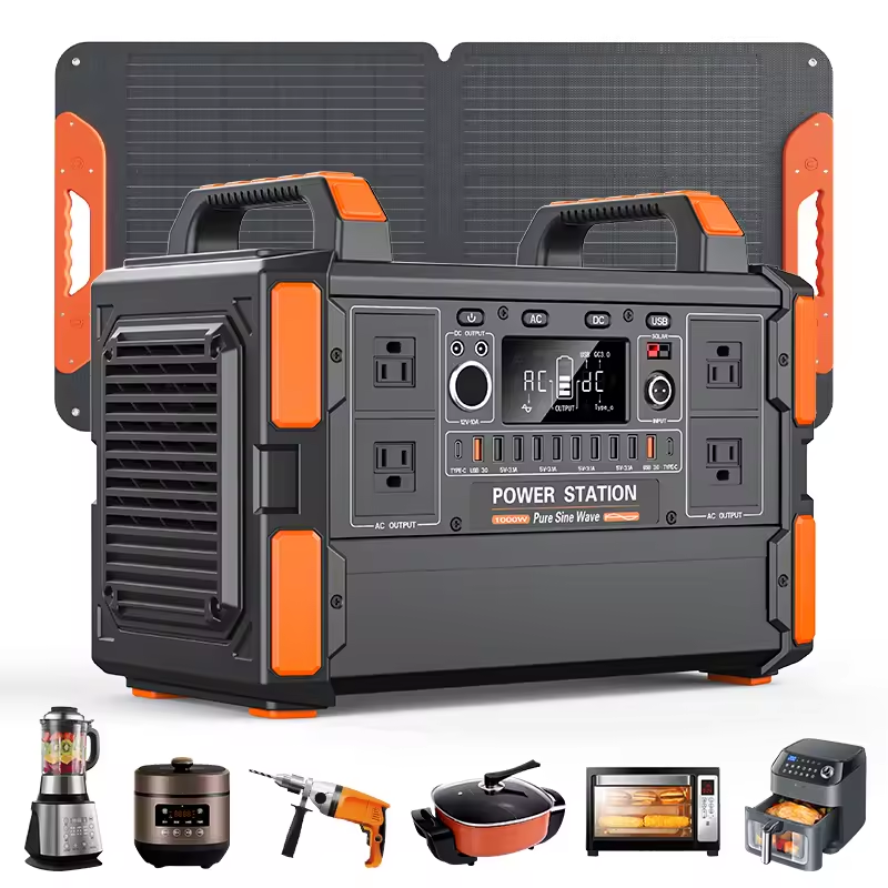 LiFePO4 Battery 8 Hours Charging Time 1000W Portable Solar Generator Power Station