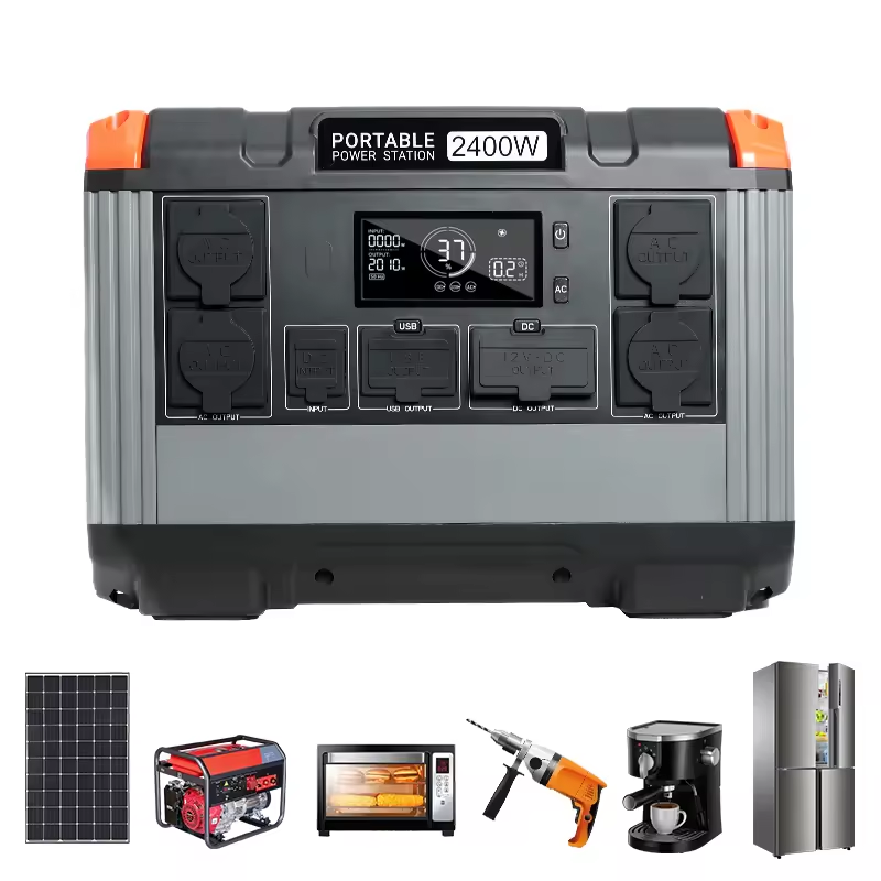 New 2400W Power Supply Solar Energy System Solar Generators Charging Portable Power Station