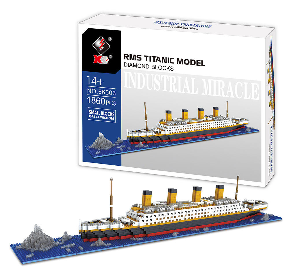 Hot Selling Titanic Model DIY Building Block Set Popular Kids Toy Bricks Cheap Boats Themes Hot off the Press