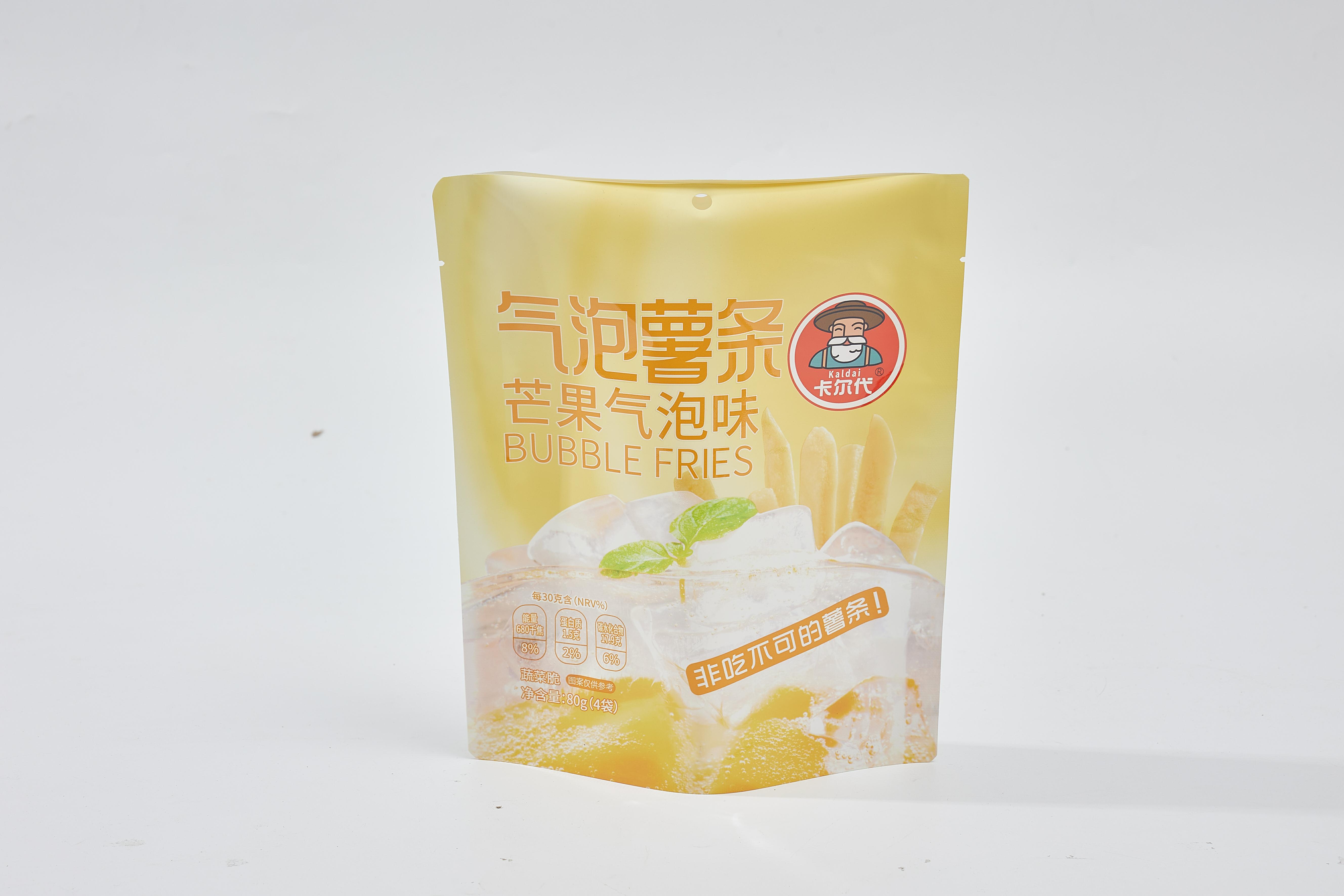 Customized Leisure Snacks Fries Packaging Bag with Zipper and Logo