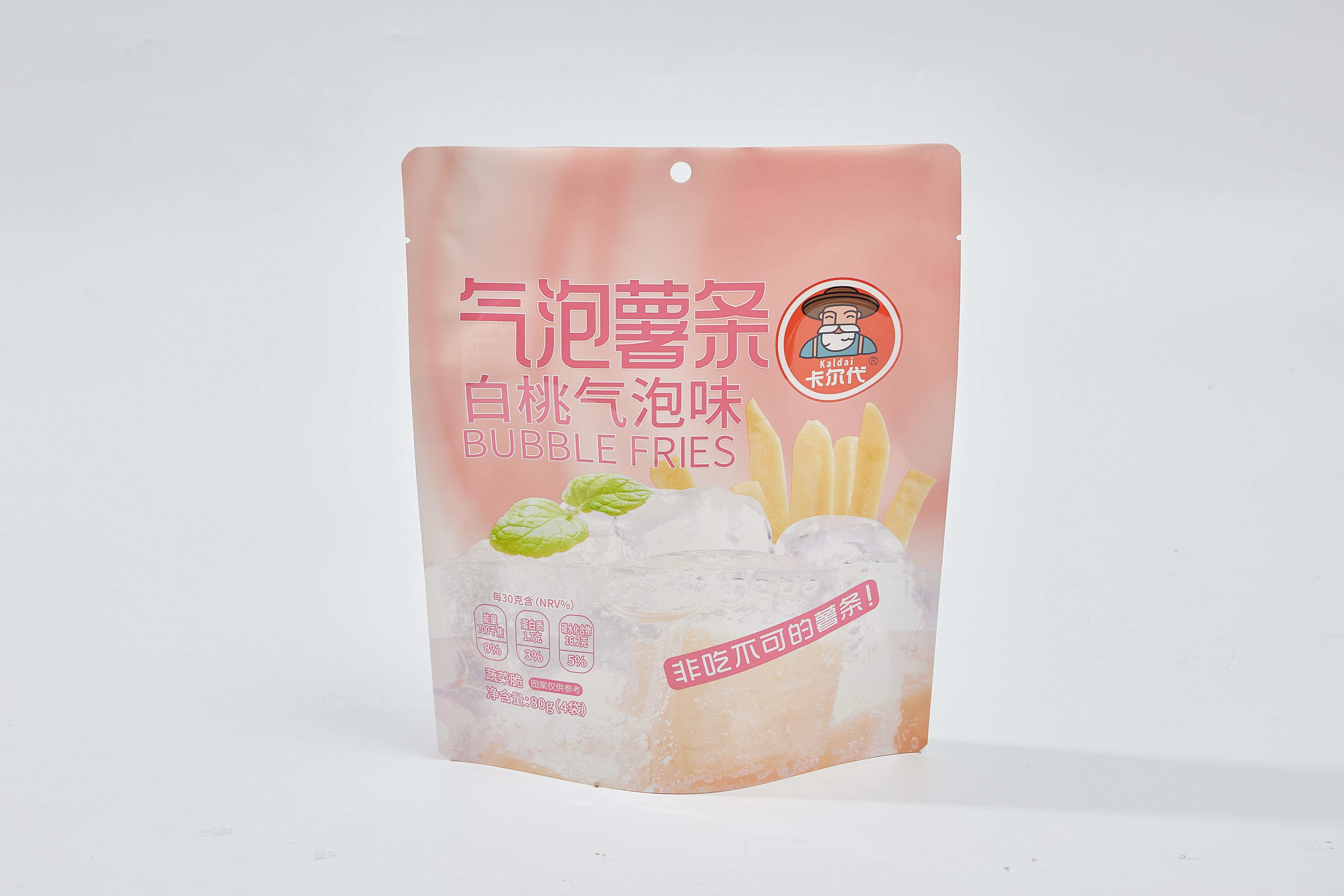 Customized Leisure Snacks Fries Packaging Bag with Zipper and Logo