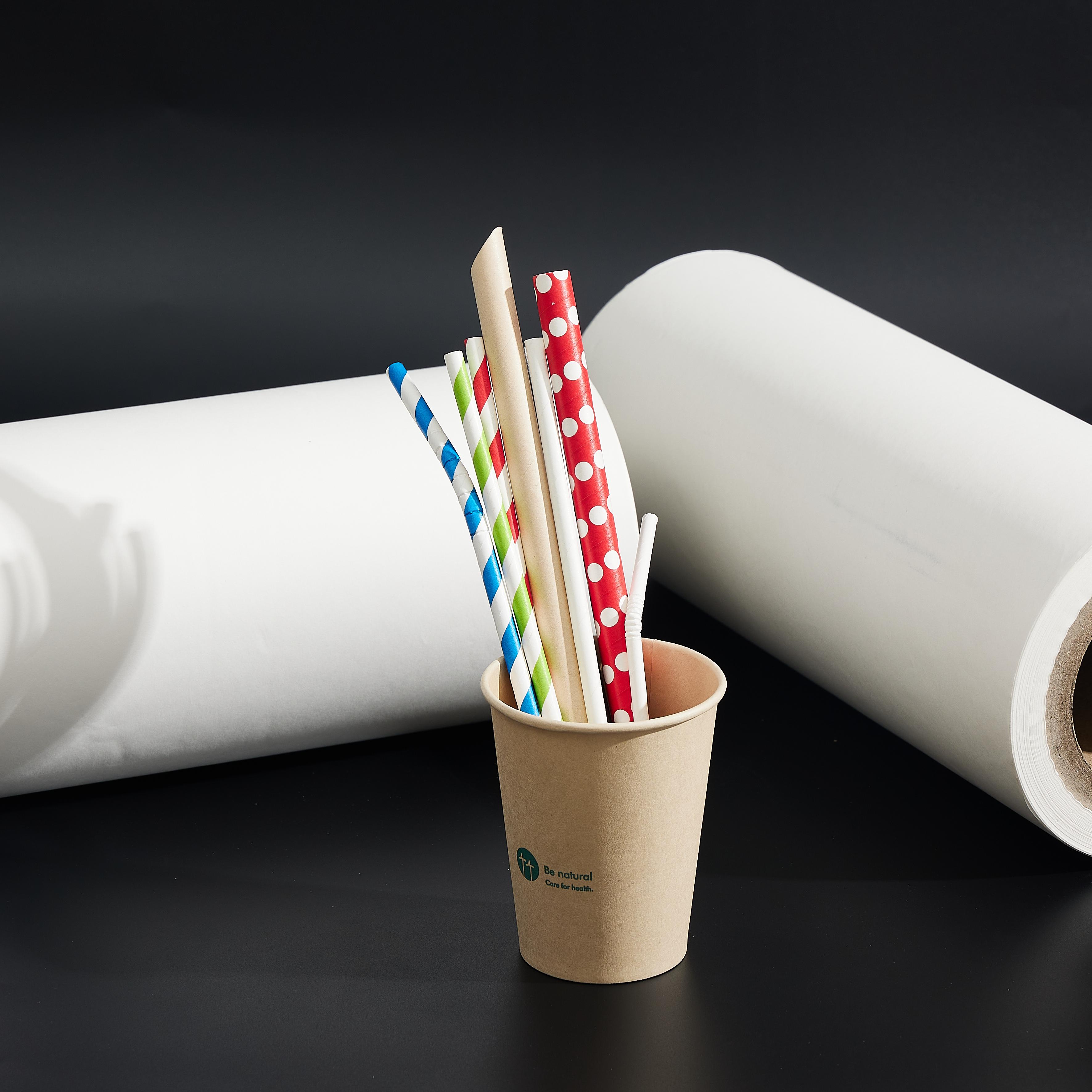 60-120g Degradable Straw Paper and U Straw Paper Pure Wood Pulp FDA