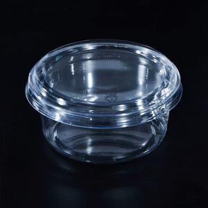 8oz Plastic Bowl with Clear Lid Disposable Containers for Fruits Veggies Yoghurt Nuts Dessert