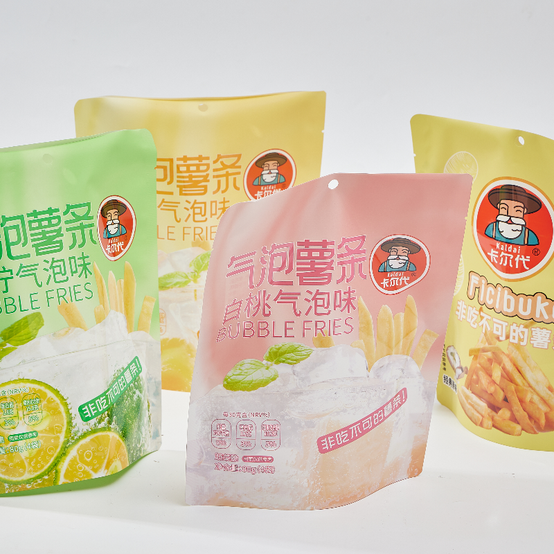wholesale custom logo design printing matte poly mylar edible packaging snacks plantain potato chips bag