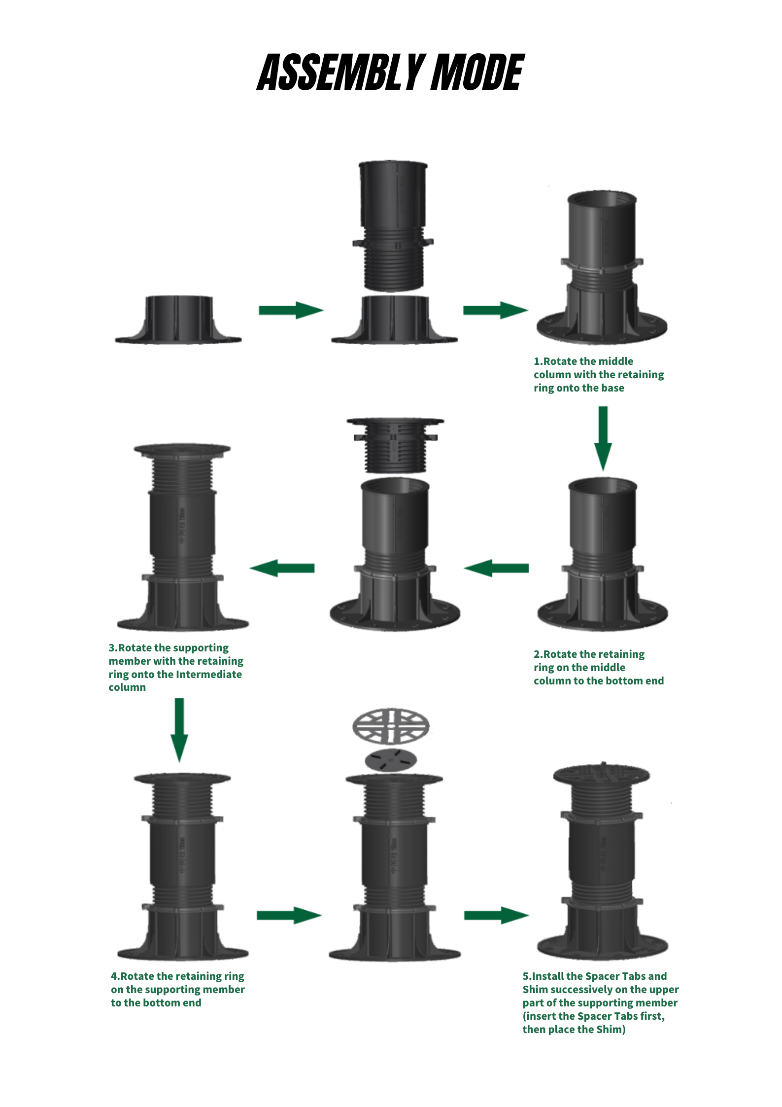 Enhanced adjustable universal support Load bearing thickening Anticorrosive wood floor support Stone brick keel support