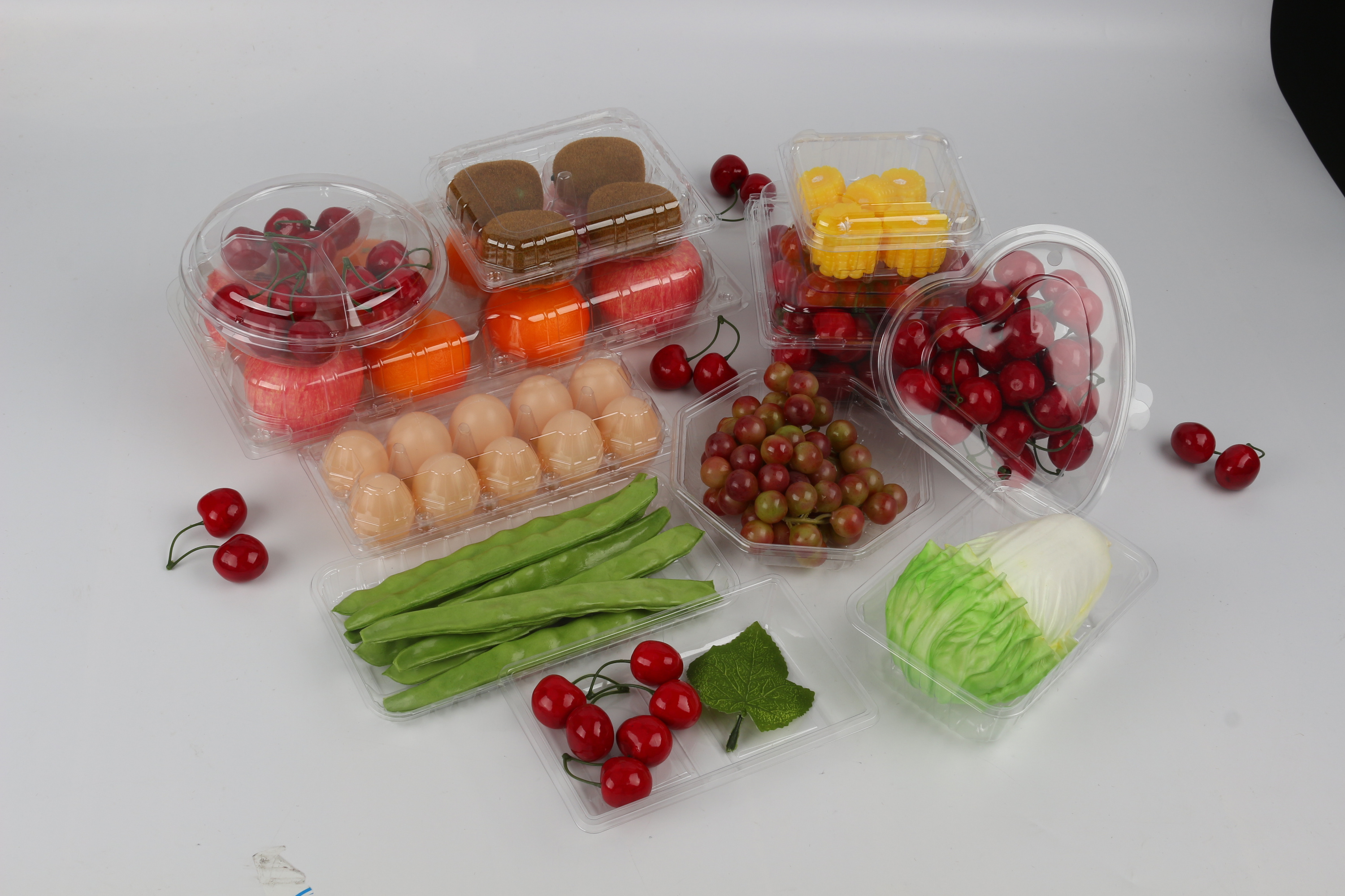 Disposable Clear Plastic Tray Fruit Vegetable Tray for Grocery Store Supermarkets