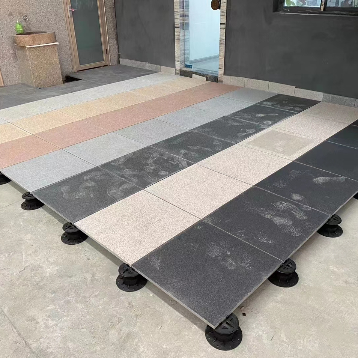 CX Floor support Universal adjustable support Stone tile paving Anticorrosive wood floor support Indoor booth construction