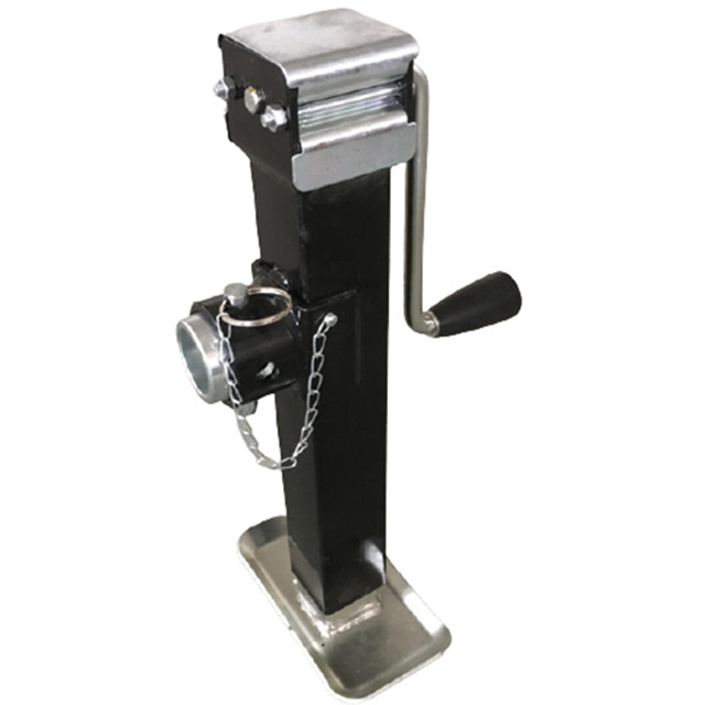 Square tube pipe mount trailer stabilizer jack 2000 lbs trailer jack with foot plate caravan jack