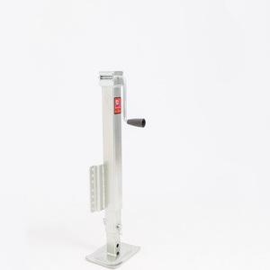 Sidewind crank and square tube designed tongue jack for use with marine and utility trailers