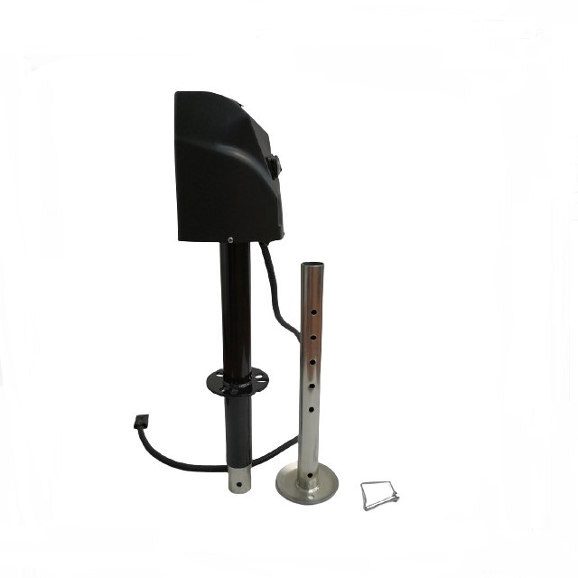 A-Frame Electric Tongue Jack with LED Work Light and Permanent Ground Wiring for Camper Trailer RV