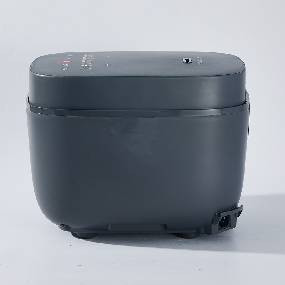 Large capacity rice cooker with steam frame and button control