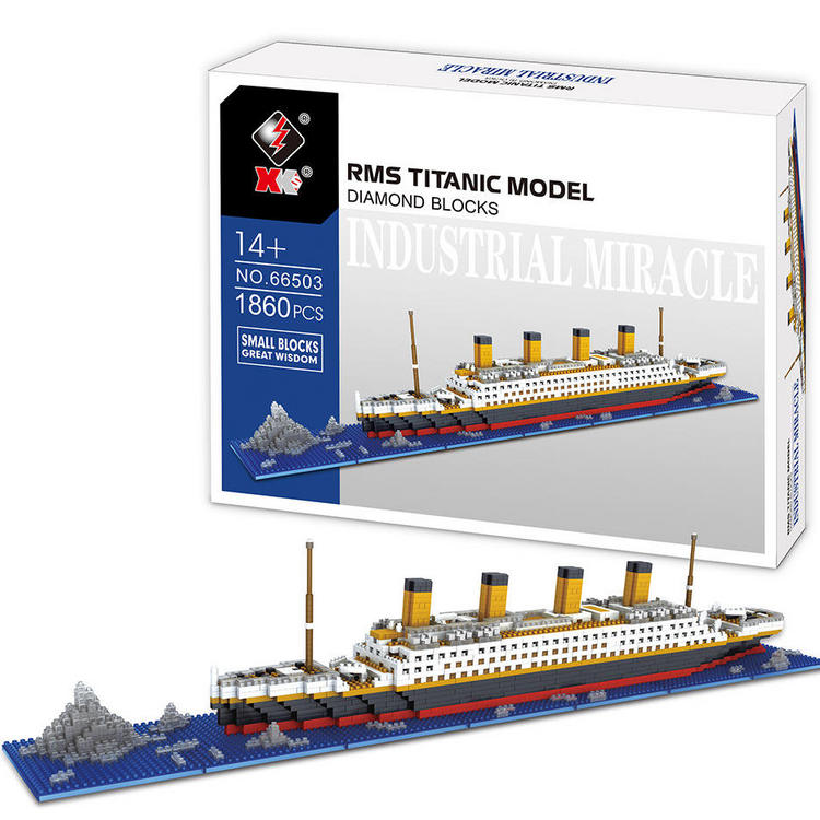 Kids Toy Titanic Ship Model Children Plastic Educational Building Block Toys