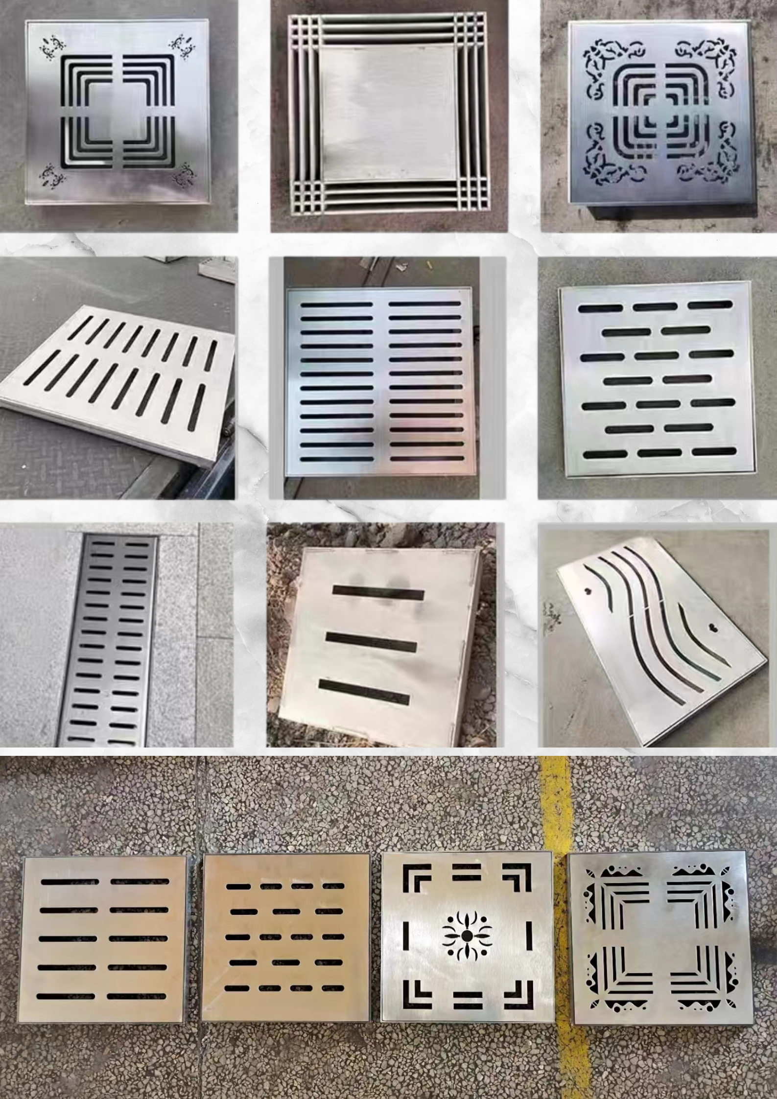 Stainless steel rain grate Stainless steel manhole cover Gutter cover Kitchen drain Manhole cover