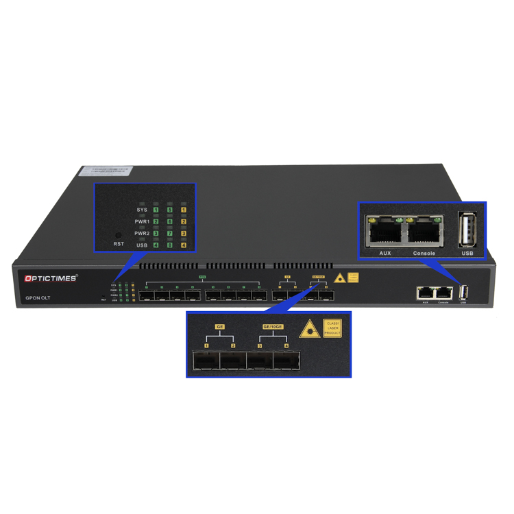 1.25gbps Optical Line Terminal FTTH 8 Pon Ports GPON Olt