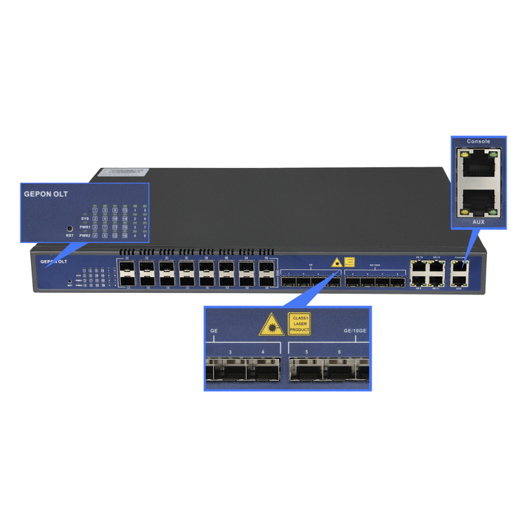 1.25gbps Optical Line Terminal FTTH 4 8 16 Pon Ports GPON Olt