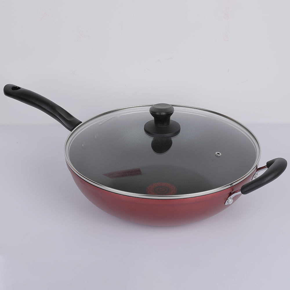 Frying pan with glass lid household kitchen non-stick saucepan cooker