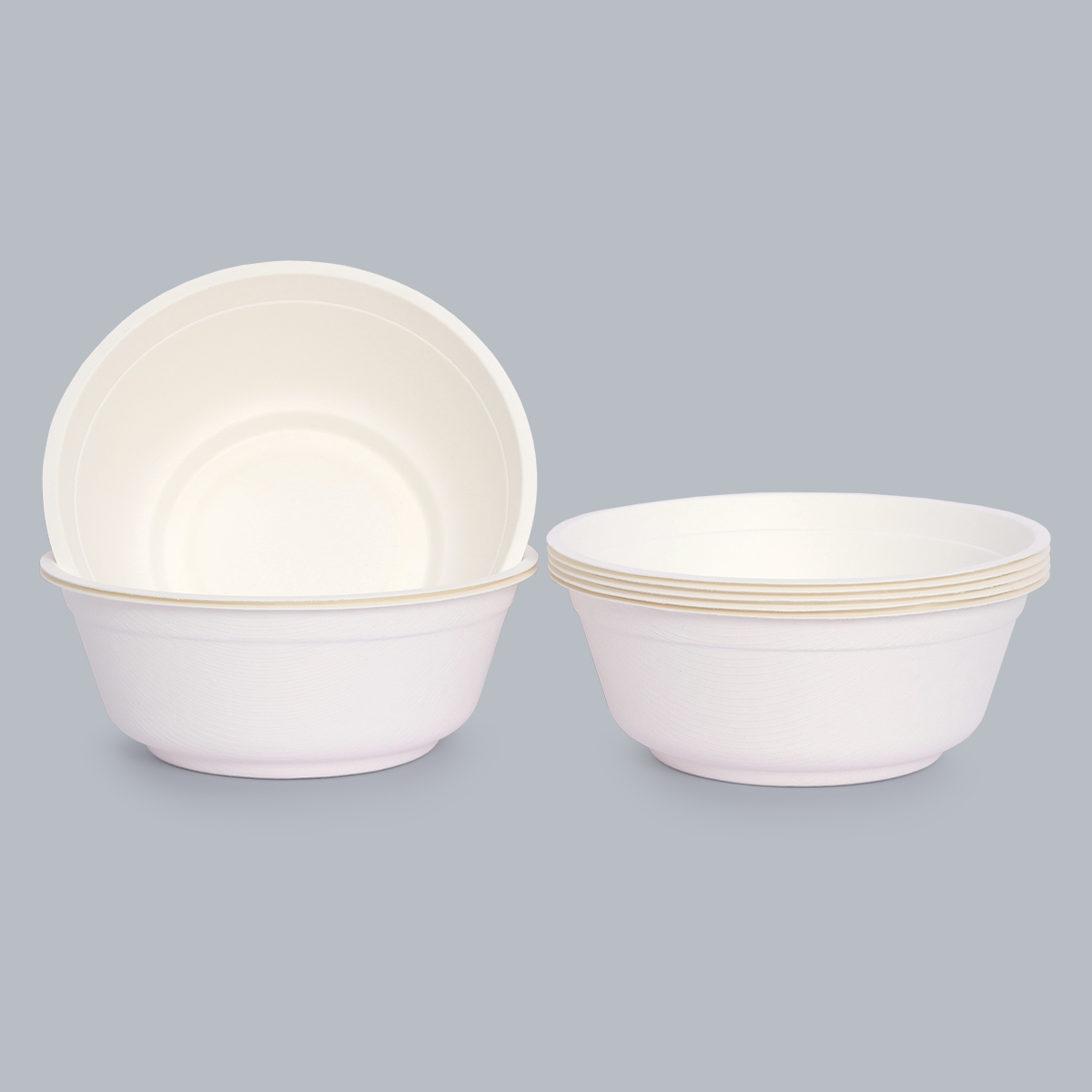 Eco-Friendly Tableware Disposable Tableware 910ml Round Bowl Compostable Paper Bowl