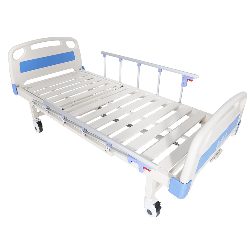 Maidesite single crank backrest up manual hospital bed with mattress