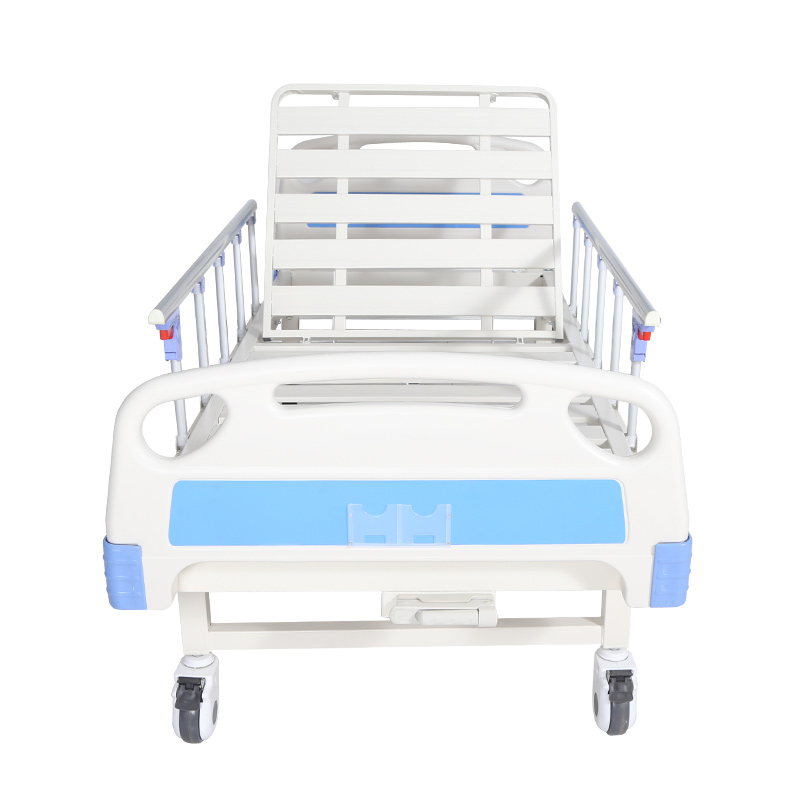 Maidesite single crank backrest up manual hospital bed with mattress