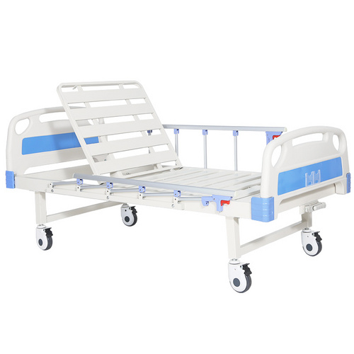 Maidesite single crank backrest up manual hospital bed with mattress