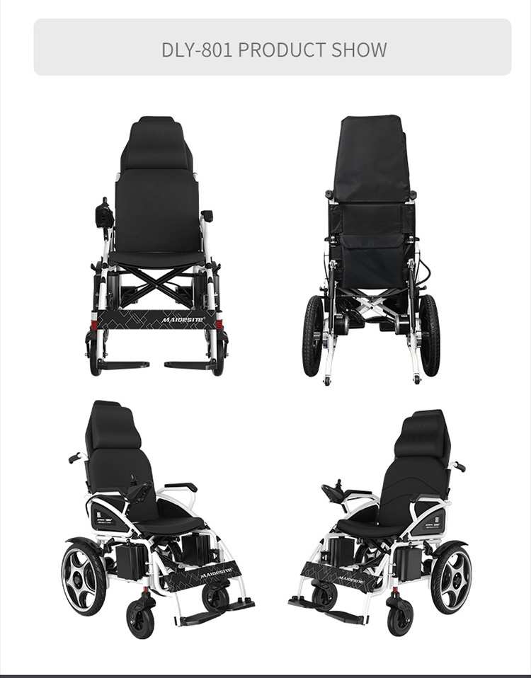 Hot sale electrical wheelchair with highback with lying function from China 2024 new model 801
