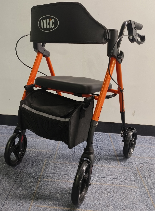 Z21 steel&aluminum combined ergonomic foldable 4-wheels rollator walker