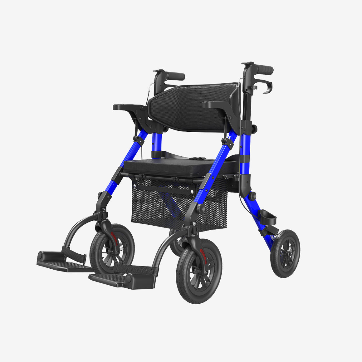 Z51 Aluminum walker rollator&Transport wheelchair 2 in1