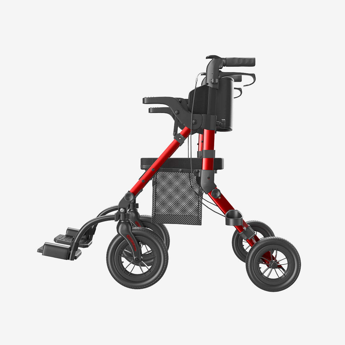 Z51 Aluminum walker rollator&Transport wheelchair 2 in1