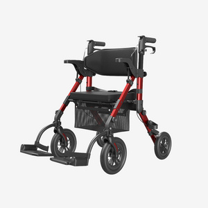 Z51 Aluminum walker rollator&Transport wheelchair 2 in1