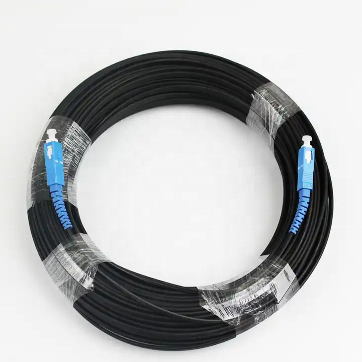 Optical FTTH Simplex Drop Cable Fiber Optic Patch Cord 50m