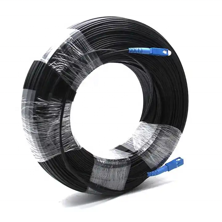 Optical FTTH Simplex Drop Cable Fiber Optic Patch Cord 50m