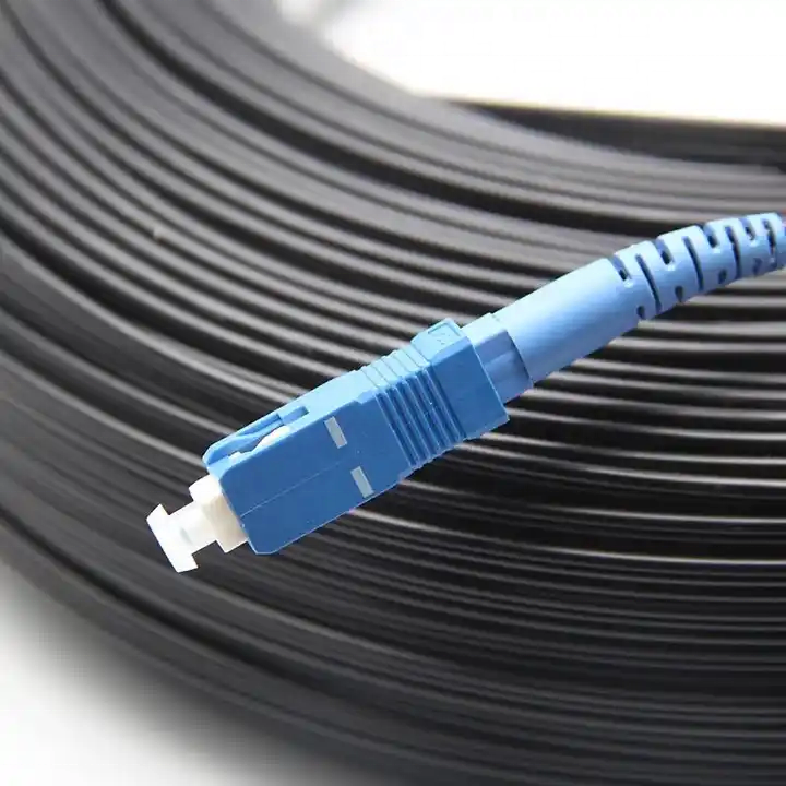 Optical FTTH Simplex Drop Cable Fiber Optic Patch Cord 50m