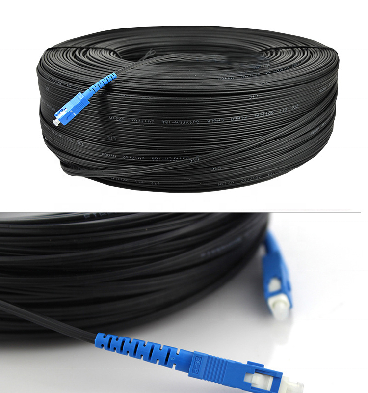 Optical FTTH Simplex Drop Cable Fiber Optic Patch Cord 50m