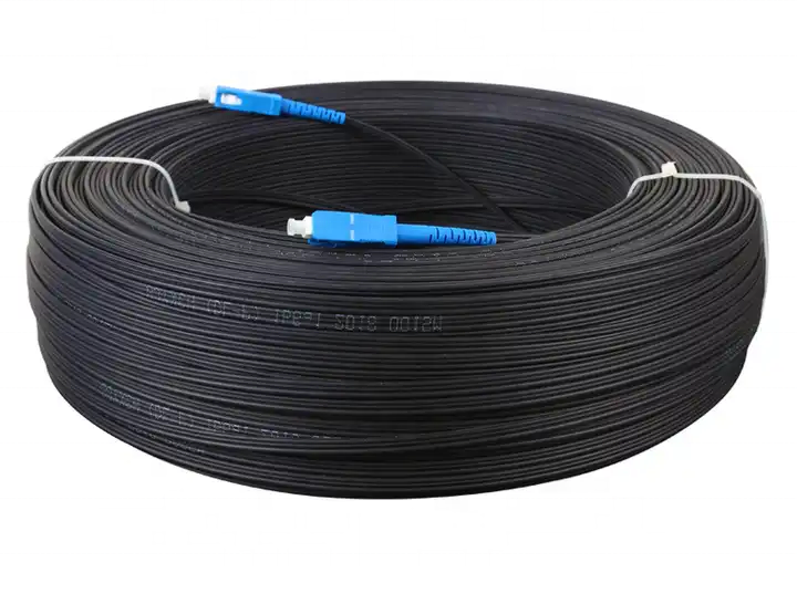 Optical FTTH Simplex Drop Cable Fiber Optic Patch Cord 50m