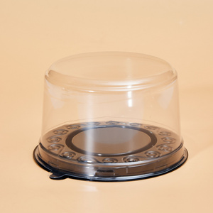 Round Cake Box PET Cake Container with clear Lid for Grocery Store Cake shop Boulangerie Bakery