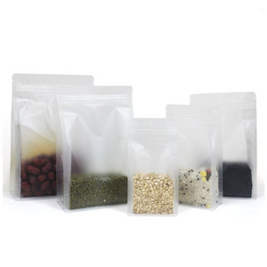 Matte edible transparent OPP packaging bag candy flat bottom stand up pouch for snack food packing ziplock bags