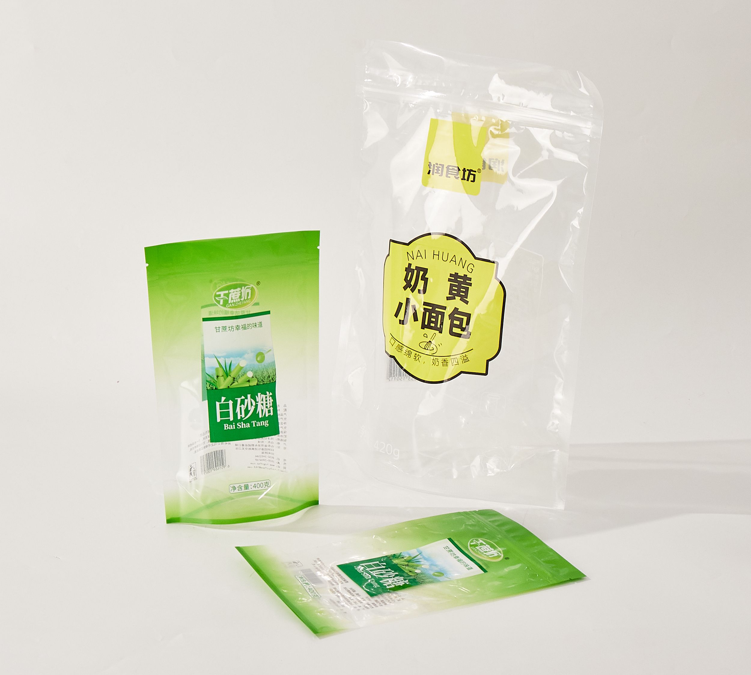 Matte edible transparent OPP packaging bag candy flat bottom stand up pouch for snack food packing ziplock bags