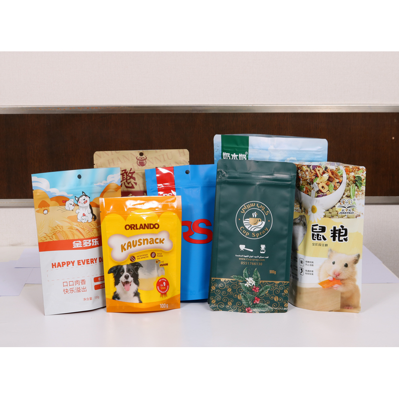 Customized printed food storage pouch with resealable zipper mylar stand up plastic bags