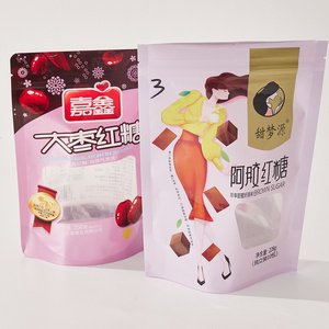 Customized printed food storage pouch with resealable zipper mylar stand up plastic bags