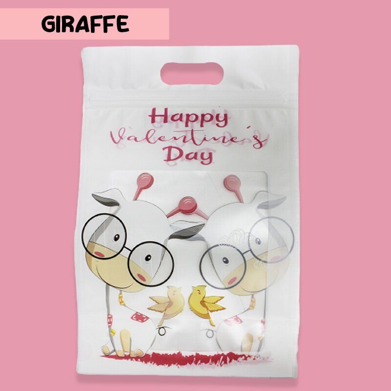 Custom Zip Lock bag with logo plastic clear see through pink pouch stand up gummy bear sugar candy packaging bags