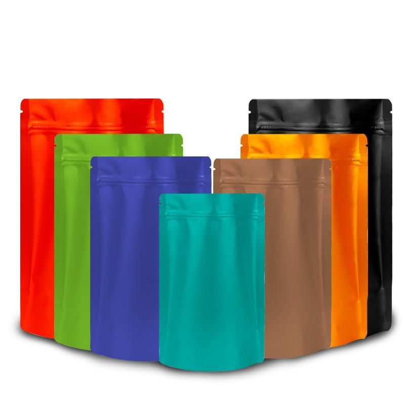 Food grade custom design logo Colorful doypack stand up pouch with window zipper plastic mylar bags