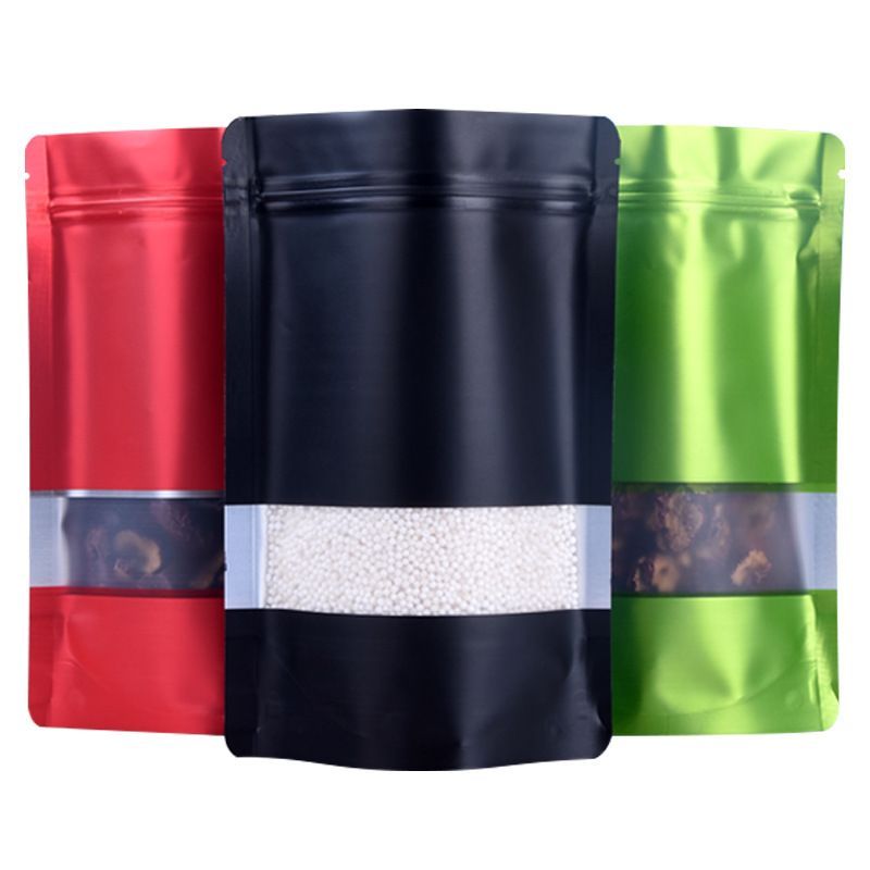 Matte Black Package Stand Up Pouch/Aluminum Foil Packaging Zip Lock Bag/Doypack Mylar Storage Food Bags