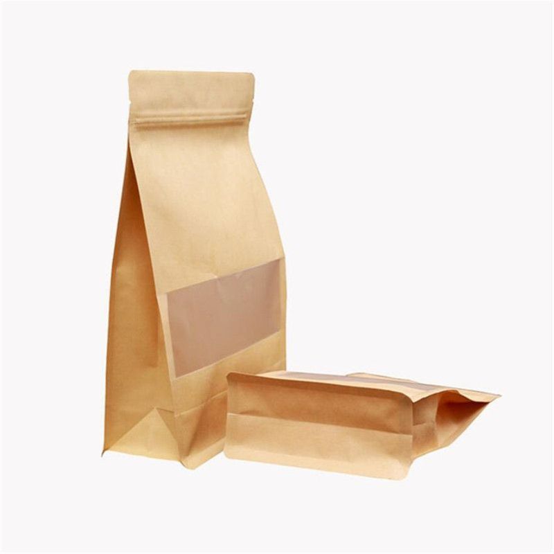 Custom Recyclable Biodegradable Coffee Tea Nut Packaging Zip Lock Food Package Bolsas Kraft Paper Zipper Bags Stand Up Pouch