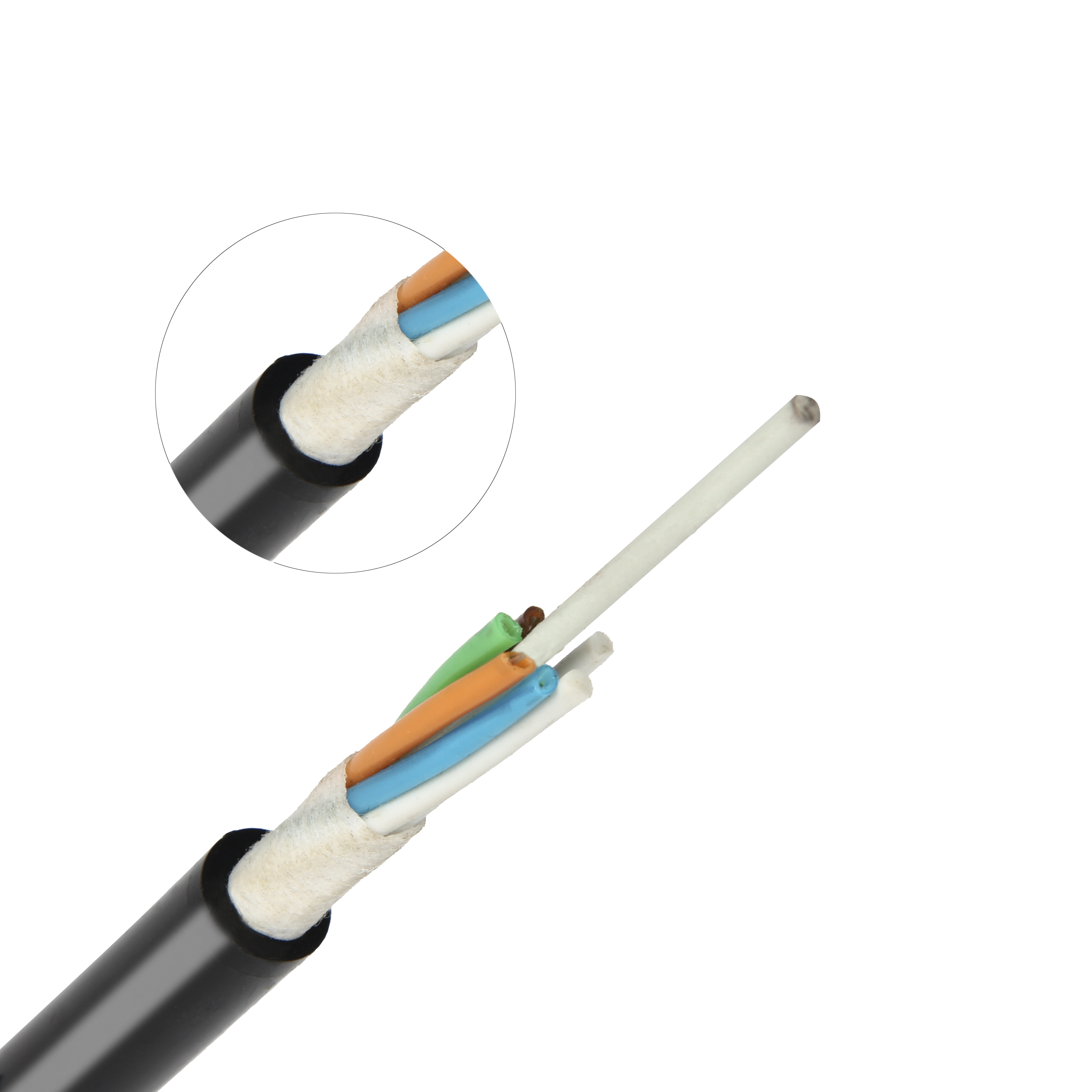 Outdoor Aerial Fiber Cable 4 8 12 24 48 72 96 144 Core Single Mode GYFTY Fiber Optic Cable