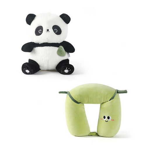 Personalised Transform Panda Bamboo Dual-Use Bolster Toy Rest Tube Shape Pillow