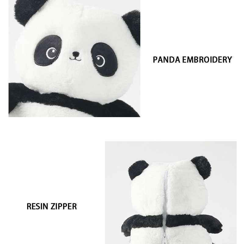 Personalised Transform Panda Bamboo Dual-Use Bolster Toy Rest Tube Shape Pillow