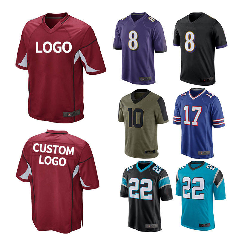 High quality breathable american rugby jersey 100%polyester custom logo american football jersey