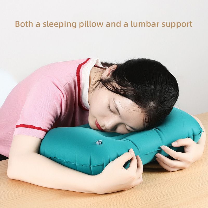 Hot Sales Pvc Material Custom Light Black Inflatable Portable Pillow For Travel