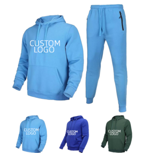 Oem sweatpants and hoodie set breathable custom logo sweatsuit